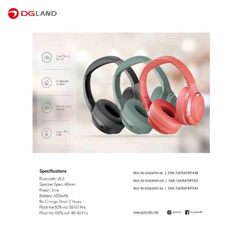 هدفون بلوتوثی پرودو مدل Eclipse pd stwlep011