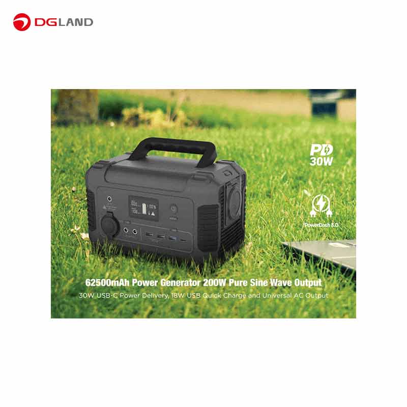 پاوربانک 62500 میلی آمپرساعت مولد برق 200 وات پاورولوژی مدل  Powerology Portable Power Generator 62500 mAh Pure Sine-Wave Output