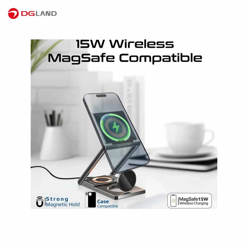 شارژر بی سیم پرومیت مدل LUCIDFOLD-TRIO