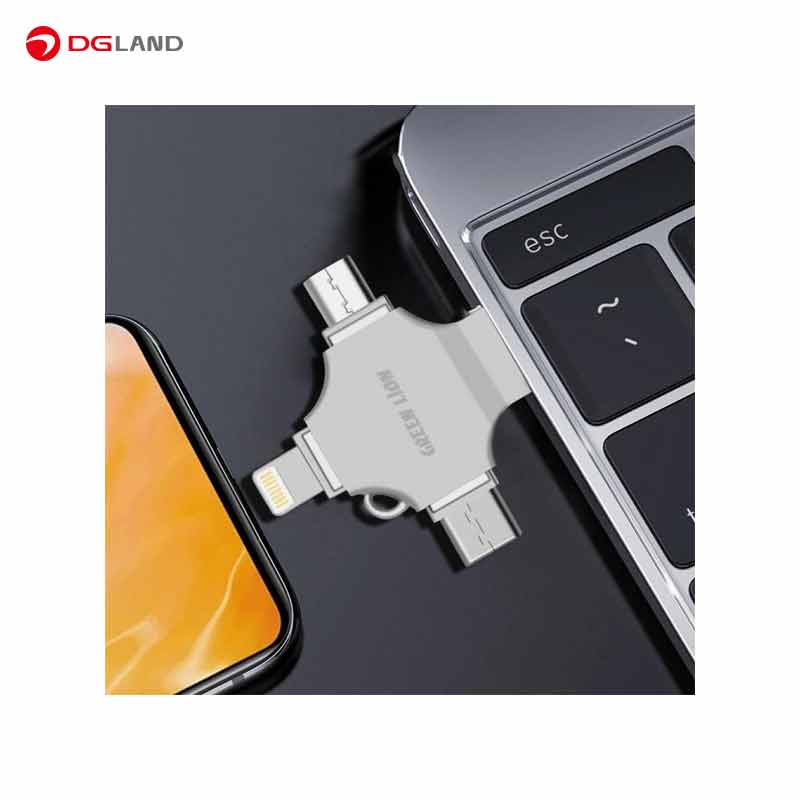 فلش مموری 4 کاره گرین لاین مدل Green Lion 4in1 GN4IN1USB64SL ظرفیت 64 گیگابایت 