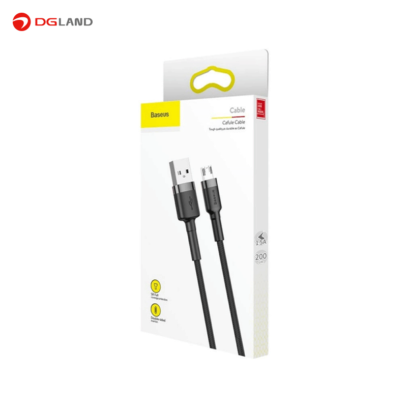 کابل شارژ یو اس بی به میکرو یو اس بی باسئوس مدل CAMKLF-CG1 طول 200 سانتی متر