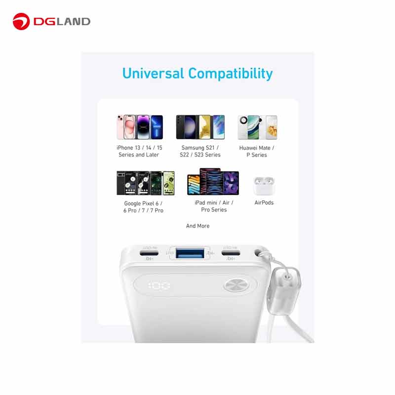 پاوربانک انکر مدل A1257 ظرفیت 10000 میلی آمپر ساعت به همراه کابل USB-C