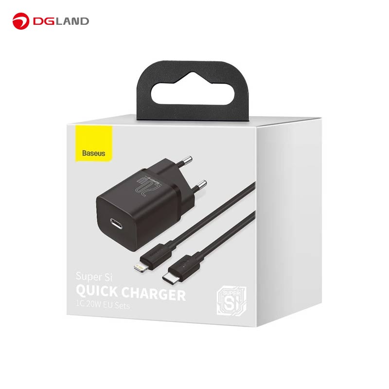 شارژر دیواری 20 وات باسئوس مدل TZCCSUP-B01 به همراه کابل Type-C به Lightning 