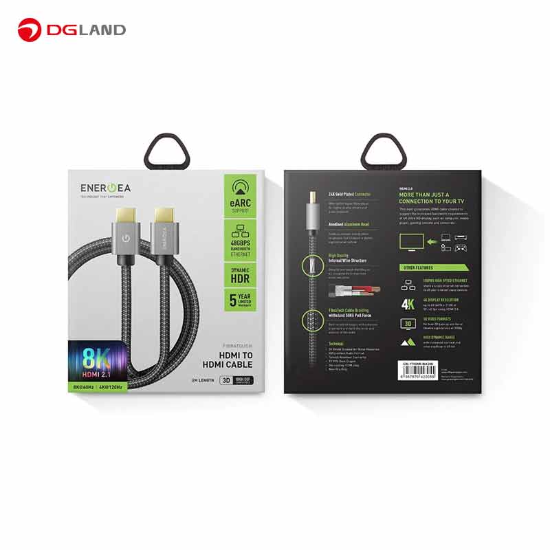 کابل شارژ انرجیا HDMI  به HDMI  مدل Fibra Tough 8Kطول 2متر