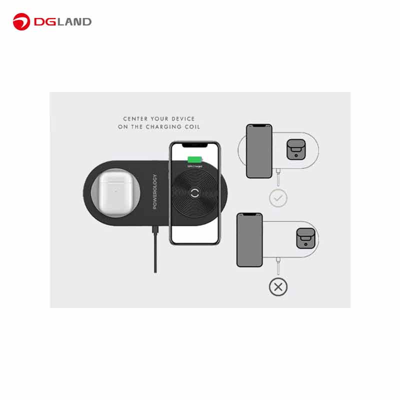 شارژر وایرلس 15 وات پاورولوژی مدل PowerPad Dual 