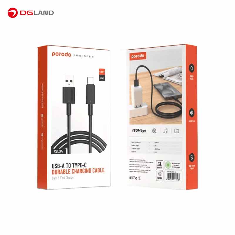 کابل شارژ  تایپ سی به یو اس بی پرودو مدل PD-CBL0005