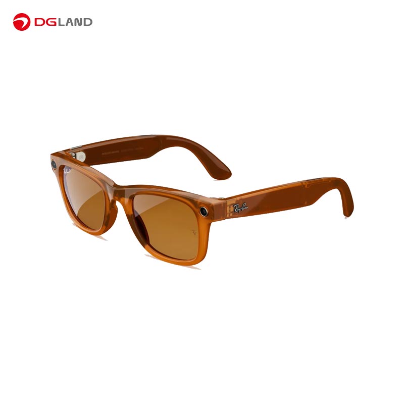 عینک هوشمند RayBan مدل  Meta Wayfarer Shiny Rebel Black Transparent 