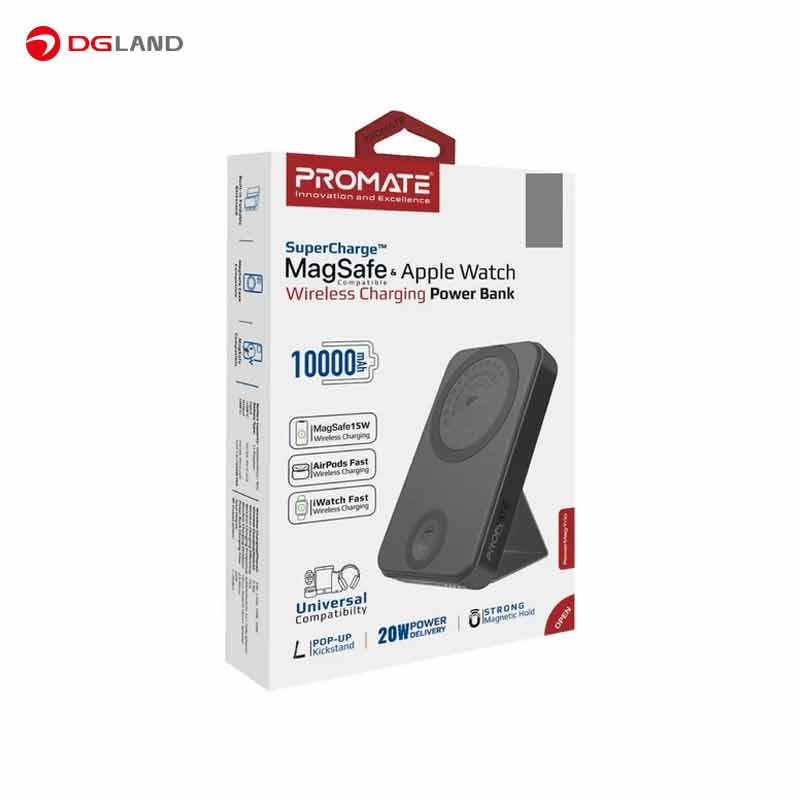 پاوربانک پرومیت مدل POWERMAG-TRIO ظرفیت 10000 میلی‌آمپر ساعت