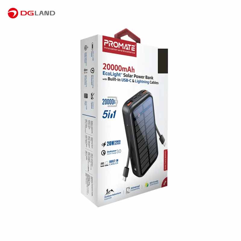 پاوربانک پرومیت مدل SolarTank-20PDCi ظرفیت 20000 میلی آمپر ساعت