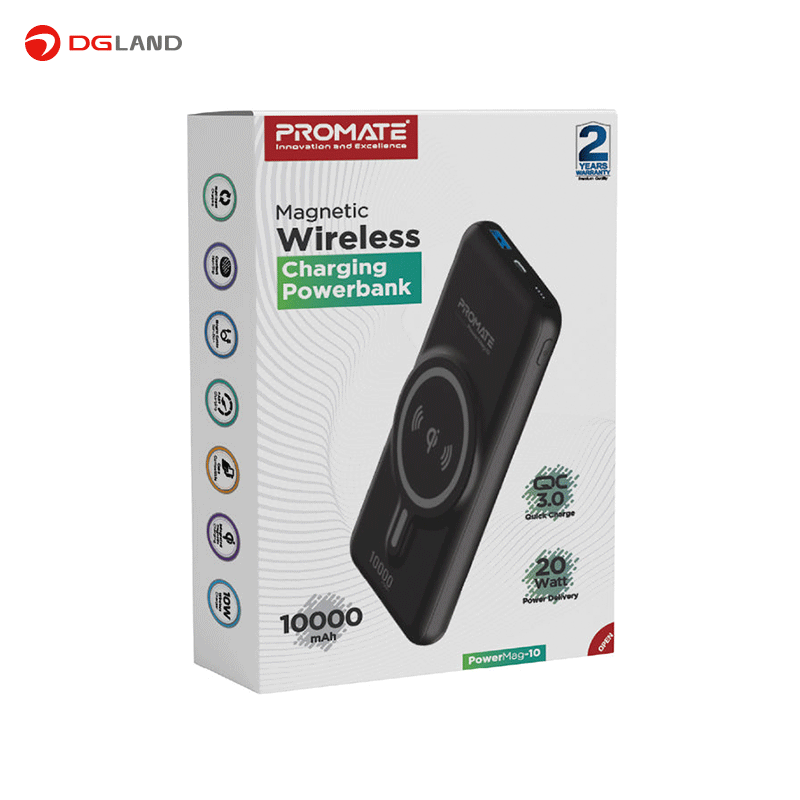 شارژر همراه پرومیت مدل PowerMag-10 ظرفیت 10000 میلی آمپر ساعت