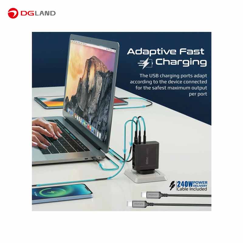 شارژر دیواری ۱۴۰ وات پرومیت مدل GANCHARGE-140W
