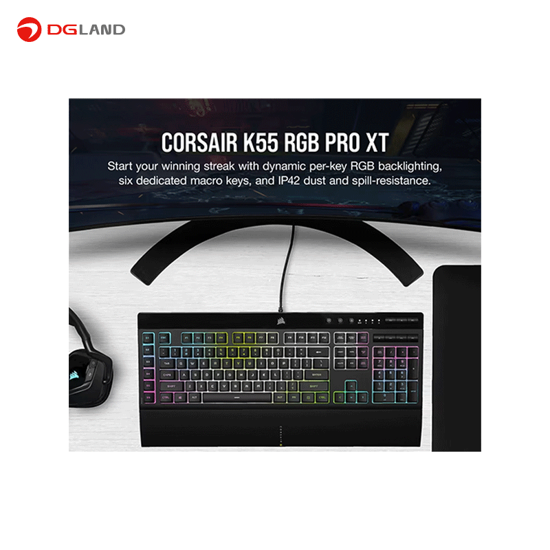 کیبورد مخصوص بازی کورسیر مدل K55 RGB PRO XT