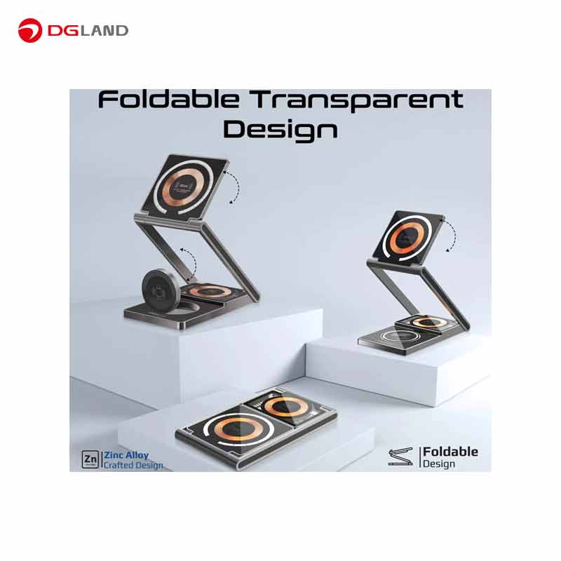 شارژر بی سیم پرومیت مدل LUCIDFOLD-TRIO