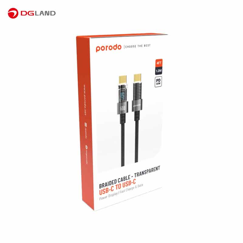 کابل شارژ تایپ سی پرودو مدل  PD-60CCD طول 1.2 متر 
