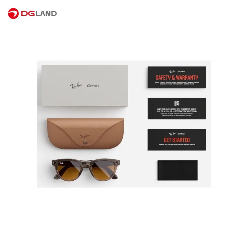 عینک هوشمند RayBan مدل Meta Headliner Shiny Warm Stone Transparent