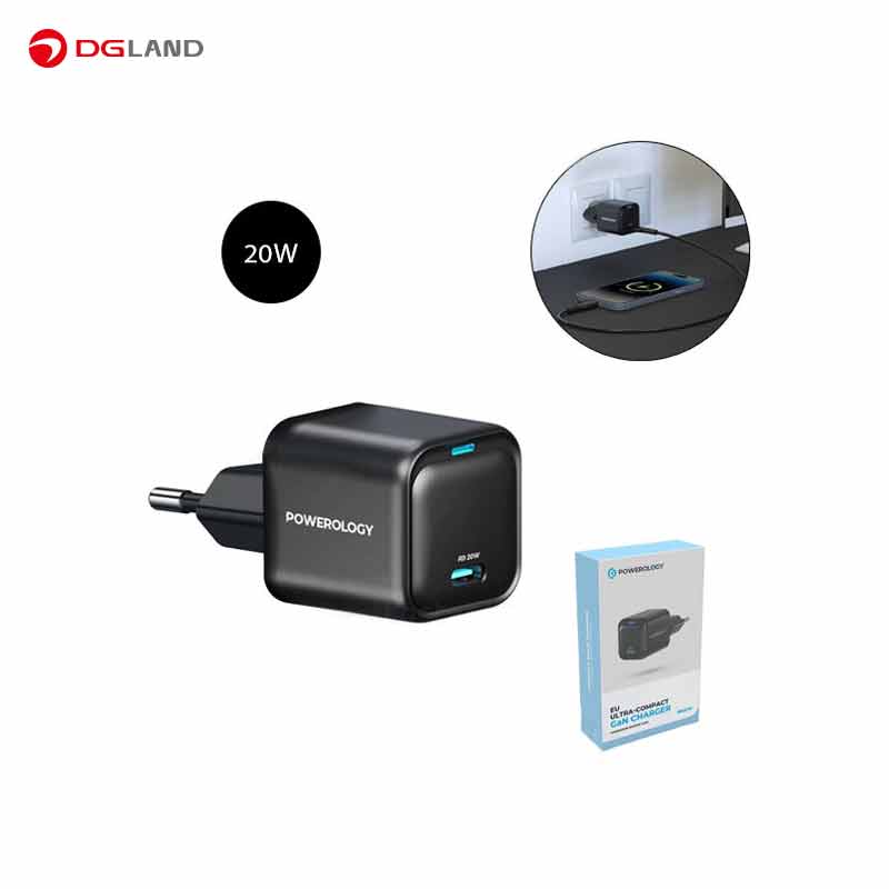 شارژر دیواری 20 وات پاورولوژی مدل Ultra-Compact Gan