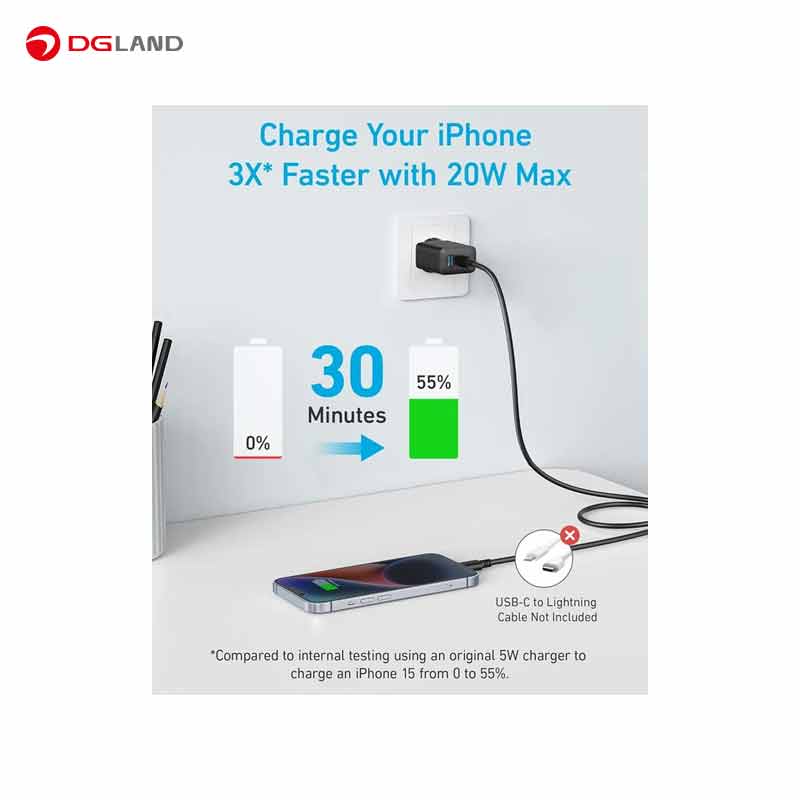 شارژر دیواری 20 وات انکر مدل B2348 به همراه کابل USB-C به طول 1.5 متر