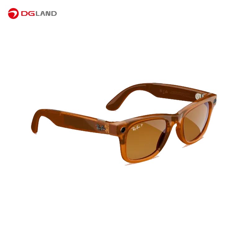 عینک هوشمند RayBan مدل  Meta Wayfarer Shiny Rebel Black Transparent 