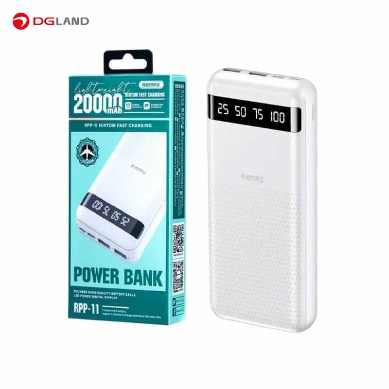 پاوربانک ریمکس مدل RPP 11 ظرفیت 20000 میلی آمپر ساعت