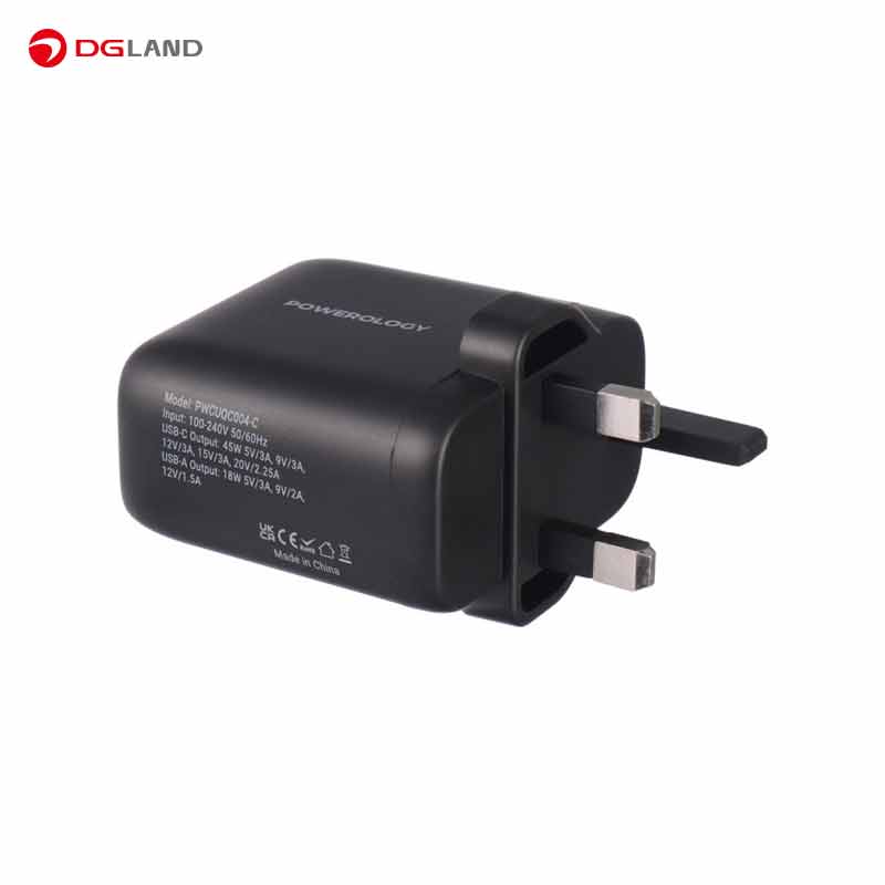 شارژر دیواری 45 وات پاورولوژی مدل PWCUQC004 GaN 