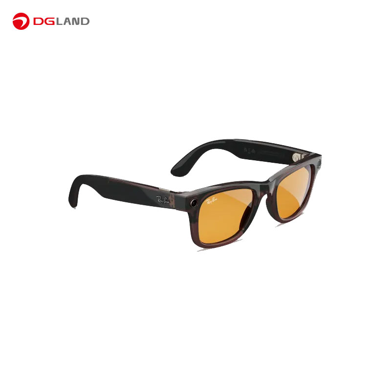 عینک هوشمند RayBan مدل  Meta Wayfarer Shiny Rebel Black Transparent 