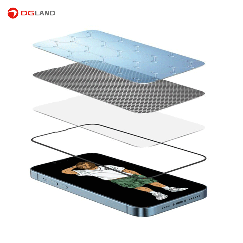 محافظ صفحه نمایش آیفون 13 و 13pro گرین مدل 3D Silicone HD
