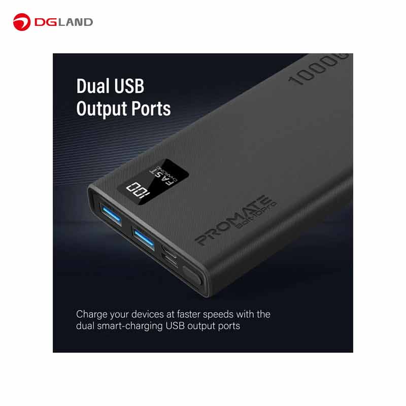 پاوربانک پرومیت مدل BOLT-10PRO ظرفیت 10000 میلی آمپر ساعت