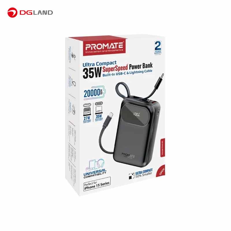 پاوربانک پرومیت مدل POWERPOD-20 ظرفیت 20000 میلی‌آمپرساعت