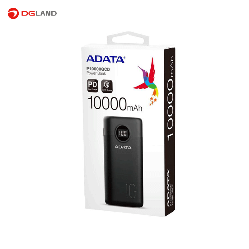 شارژر همراه ای دیتا مدل P10000QCD ظرفیت 10000 میلی آمپر ساعت