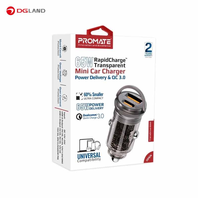 شارژر فندکی 65 وات پرومیت مدل TRANSDRIVE 