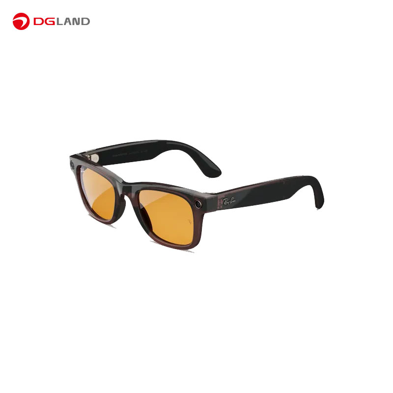 عینک هوشمند RayBan مدل  Meta Wayfarer Shiny Rebel Black Transparent 
