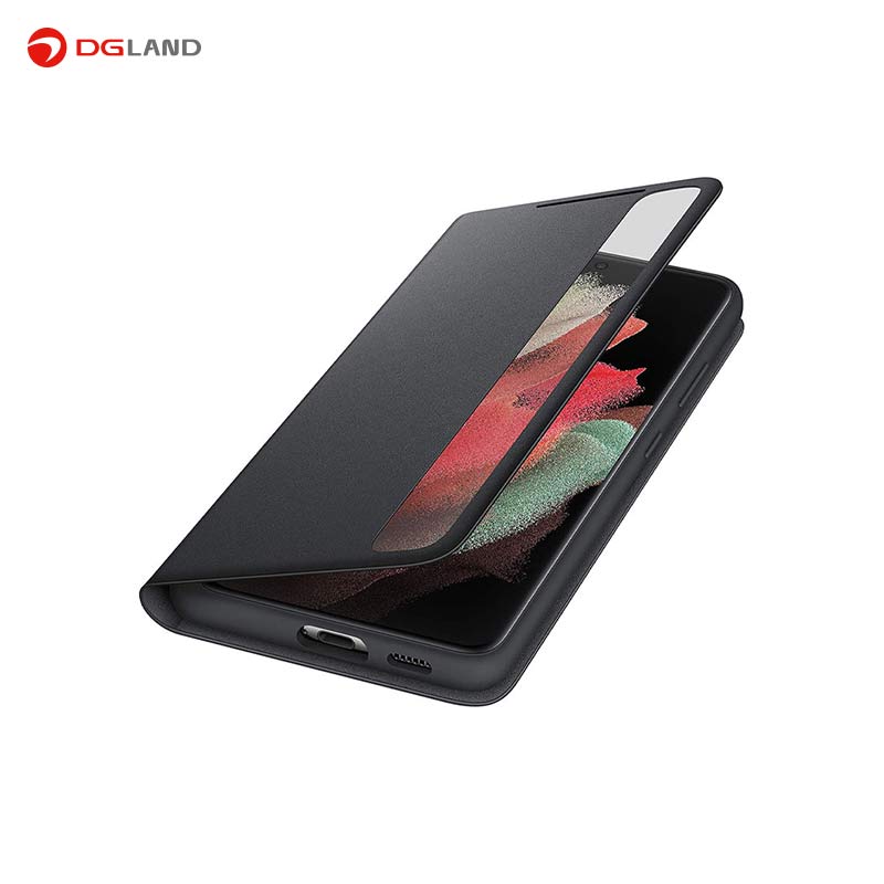 کیف کلاسوری سامسونگ مدل Clear View Cover مناسب برای گوشی موبایل سامسونگ Galaxy S21 Ultra به همراه قلم نوری