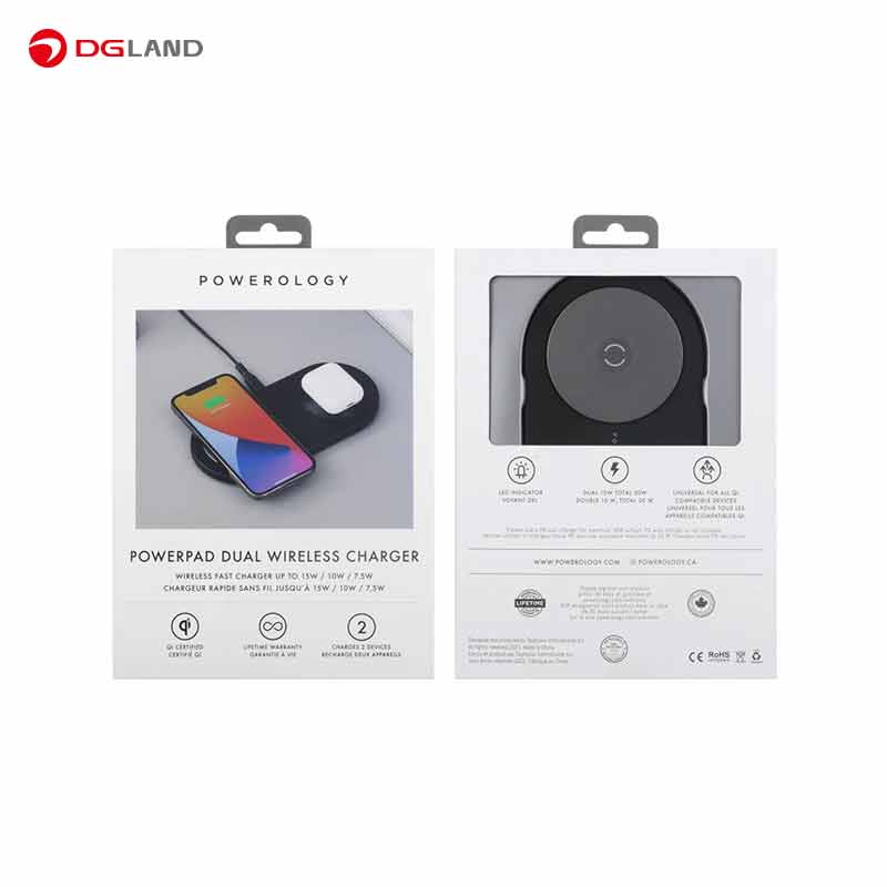 شارژر وایرلس 15 وات پاورولوژی مدل PowerPad Dual 