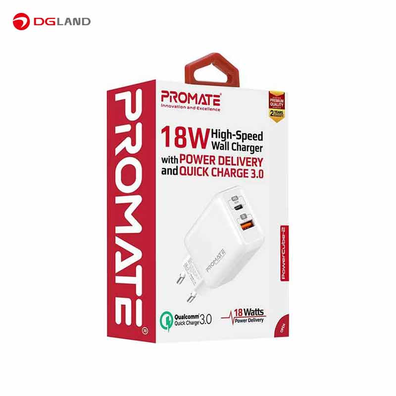 شارژر دیواری 18 وات  پرومیت مدل PowerCube-2-UK