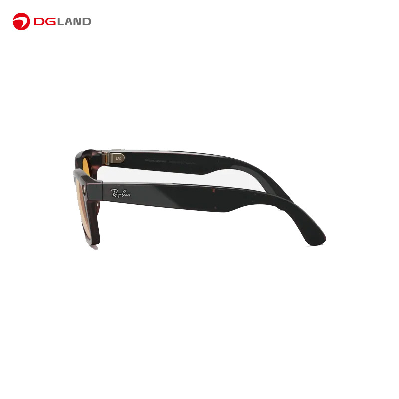 عینک هوشمند RayBan مدل  Meta Wayfarer Shiny Rebel Black Transparent 