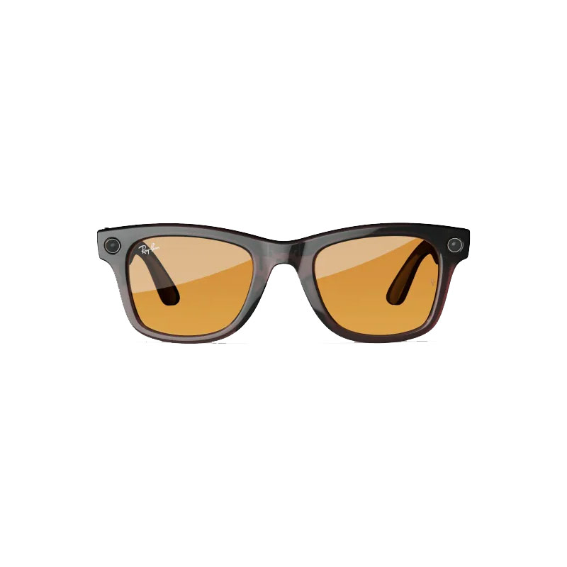 عینک هوشمند RayBan مدل  Meta Wayfarer Shiny Rebel Black Transparent 