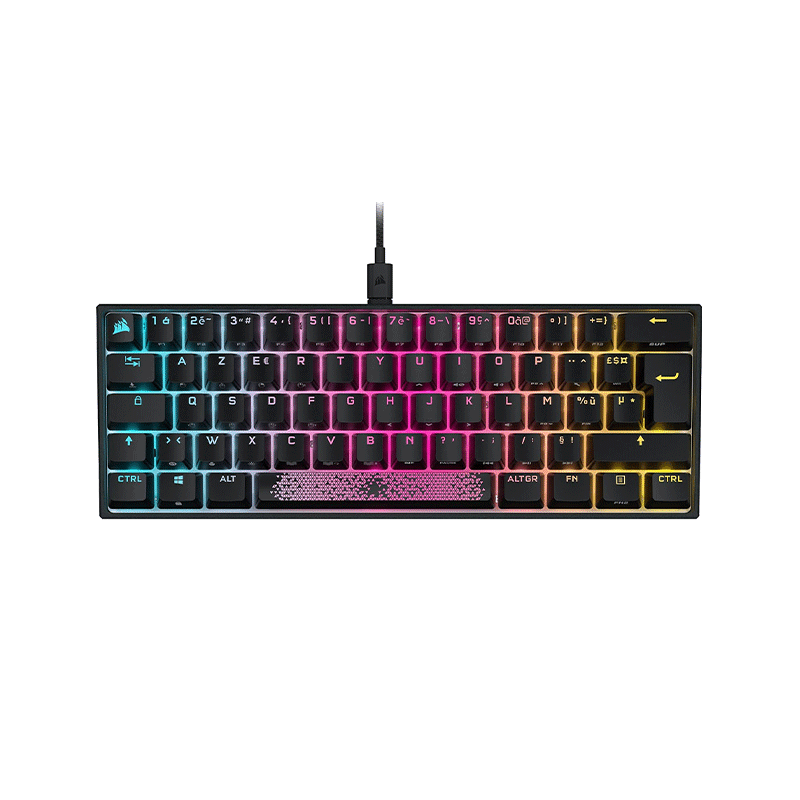 کیبورد مخصوص بازی کورسیر مدل K65 RGB MINI 60% CHERRY MX Speed