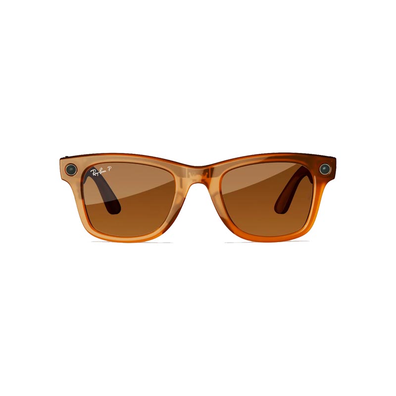عینک هوشمند RayBan مدل  Meta Wayfarer Shiny Rebel Black Transparent 