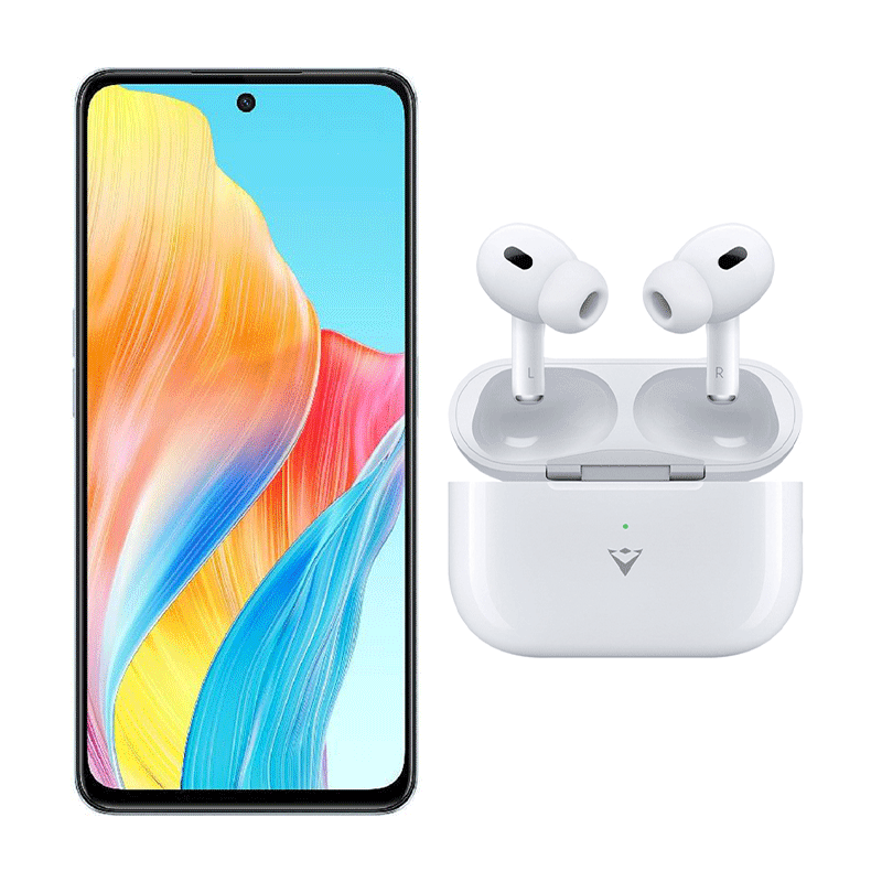 پکیج گوشی موبایل اوپو مدل A78 دو سیمکارت با ظرفیت 256 گیگابایت و رم 8 گیگابایت و هندزفری بی‌ سیم ویزارو مدل Vi-Style Pro